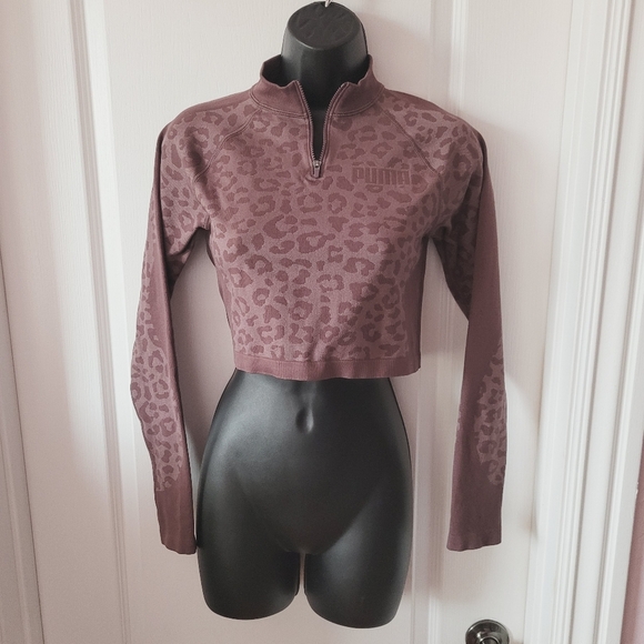 Puma Mauve Animal Print Long Sleeve Top - Picture 5 of 11